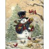 Happy Snowman with Birds in Autumn Paint by Diamond Painting Kit