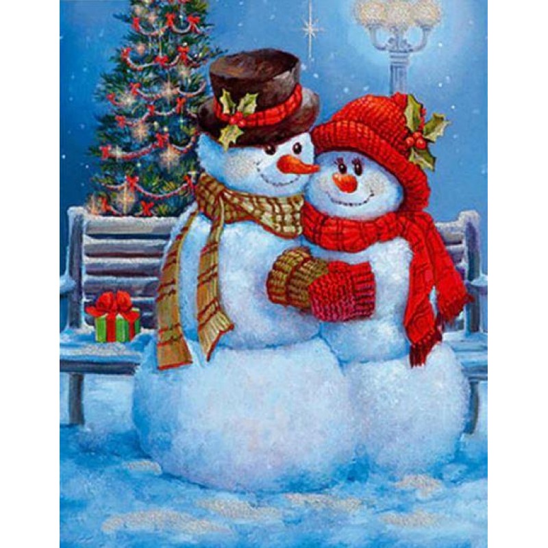 Couple Snowman at Ch...