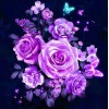 Purple Roses and Butterflies Paint By Diamonds Kit