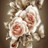 Golden Roses and Butterflies Paint By Diamonds Kit
