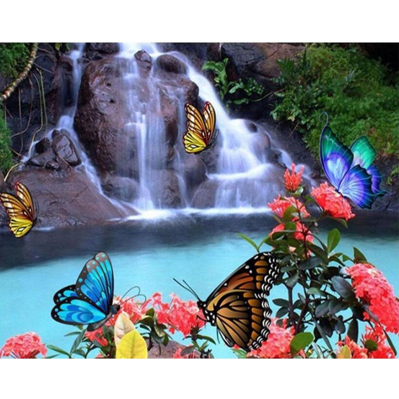 Waterfall & Buterfli...