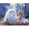 Big White Lion and Fairy  Diamond Painting