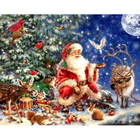Beautiful Santa, Deer & Reindeer