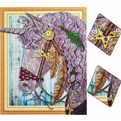 Unique Special Shaped Painting of Unicorn