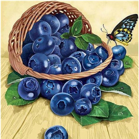 Sweet Blue Berries & Beautiful Butterfly