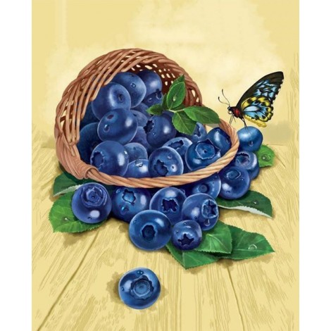 Blueberries & Butterfly - Paint with Diamonds