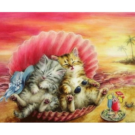 Cats Enjoying on the Beach