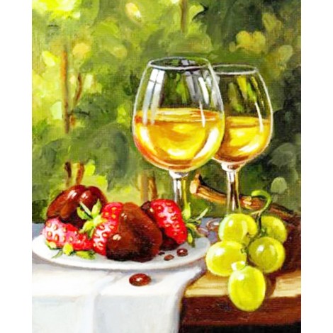 Strawberries & Wine Glasses