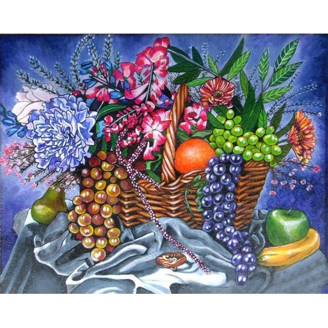 Fruits & Flowers Basket - DIY Diamond Art Kit