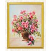 Pink Roses in Golden Vase DIY Painting