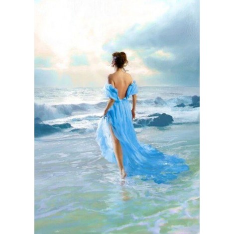 Stunning Lady in Water - Diamond Art