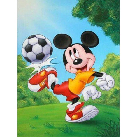 Micky Playing Football - Diamond Painting Kit