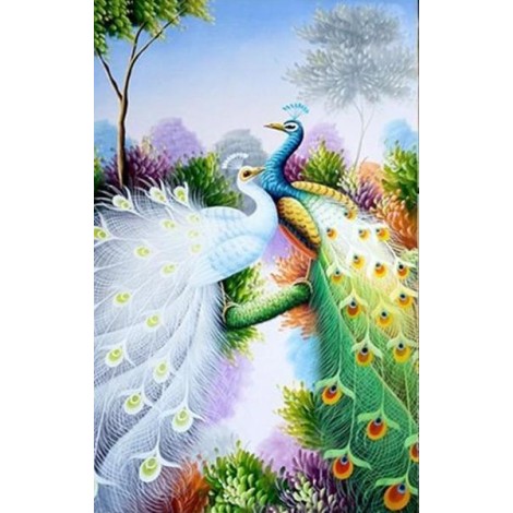 Glamorous Peacock Pair Diamond Painting Kit
