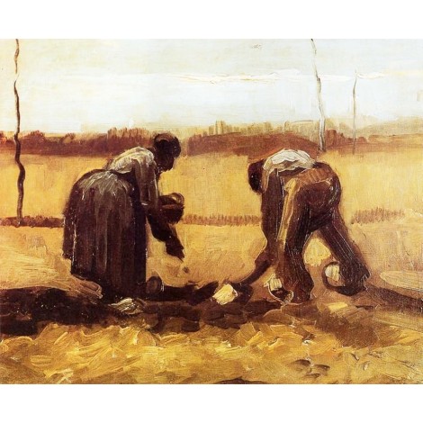 Peasant Woman Planting Potatoes