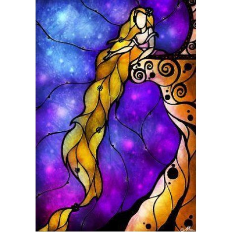Rapunzel Stained Glass Painting