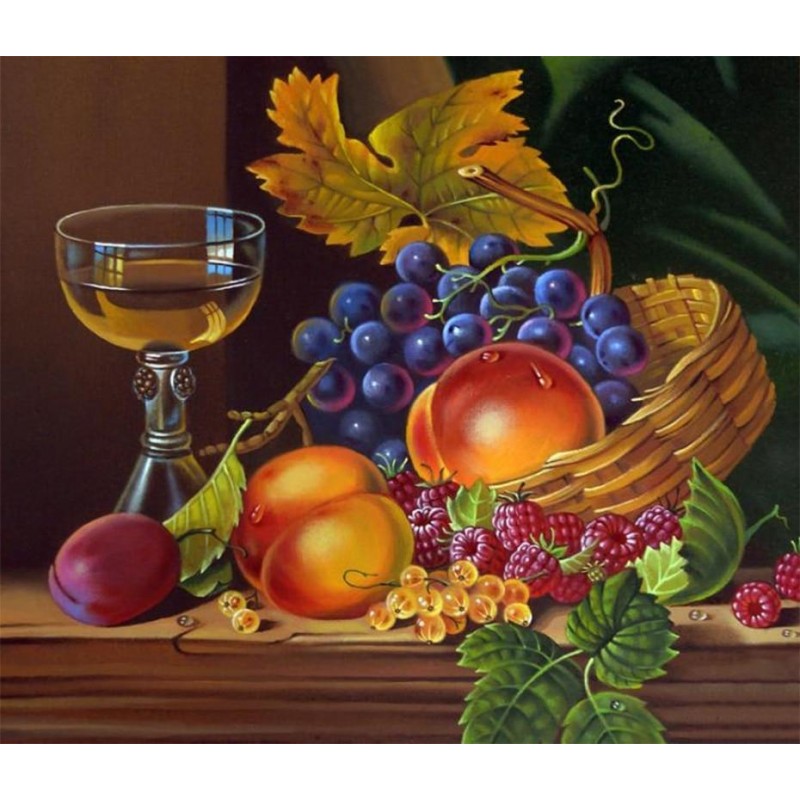 Wine Glass & Fruits