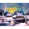 Snowscape & Sunset - Paint by Diamonds