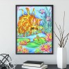 Golden Cat at Pond - Special Diamond Painting