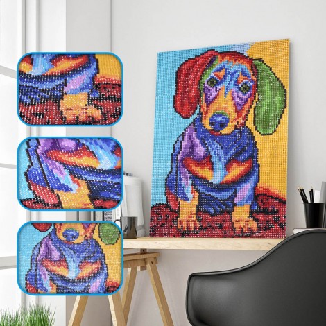 Adorable Colorful Puppy - Special Diamond Painting