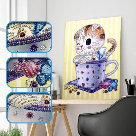 Adorable Cat in Cup - Special spDiamond Painting