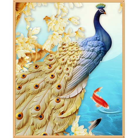 Golden Feather Peacock - Special Diamond Painting