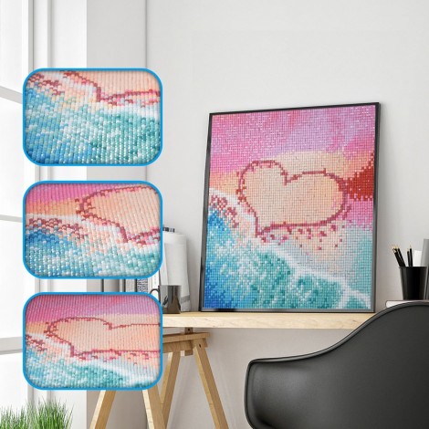 Love Heart at Beach - Special Diamond Painting