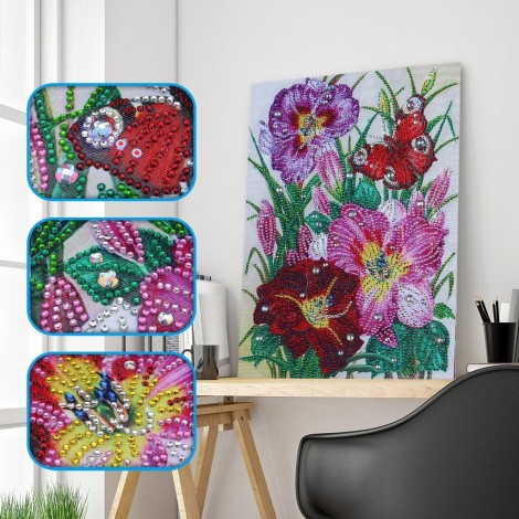 Butterfly in Flower Garden - Special Diamond Painting