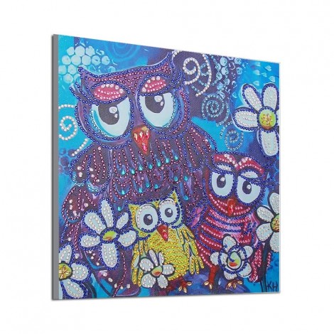 Lovely Owl Family - Special Diamond Paintings