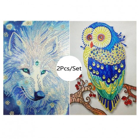 Wolf Owl Animals - Special Diamond Painting