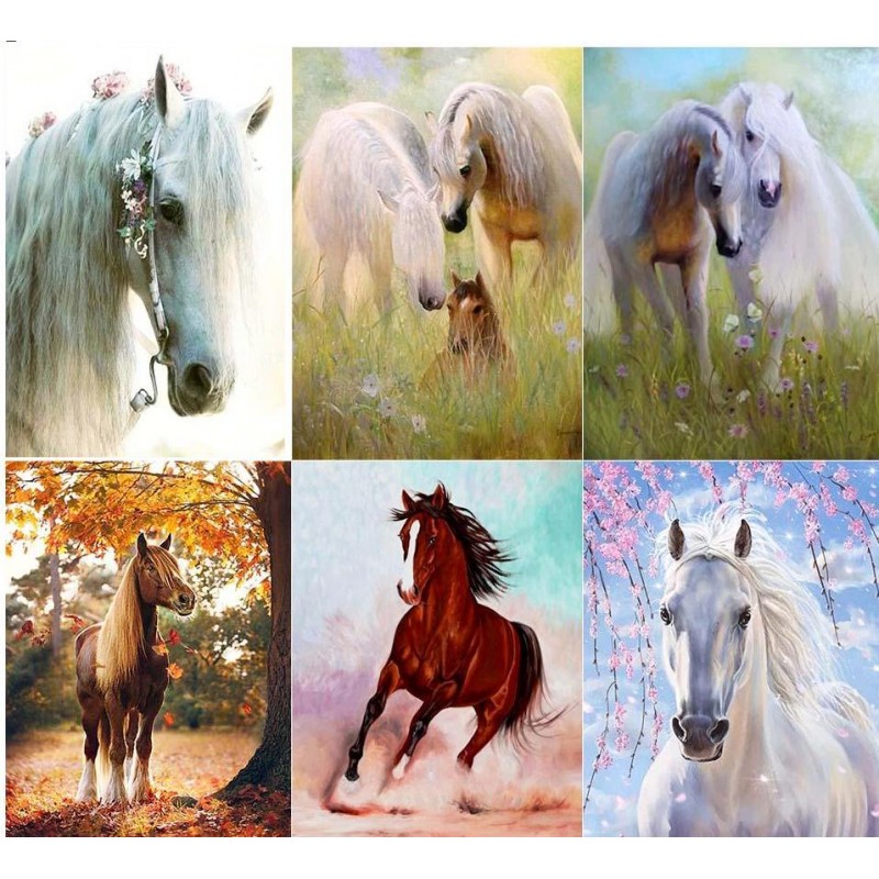 White & Brown Horses...