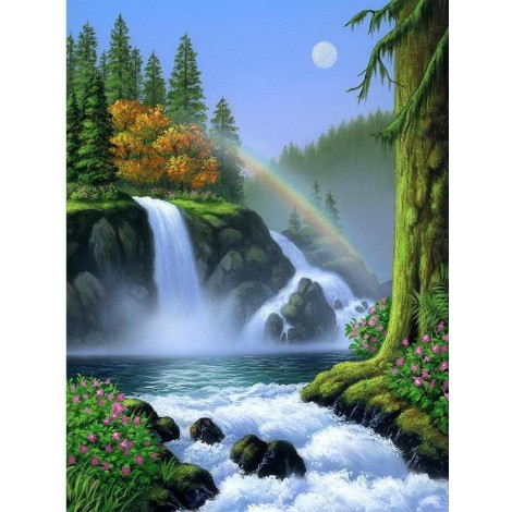 Amazing Waterfall and Rainbow