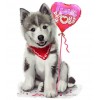 Dreamy Puppy with heart Balloon