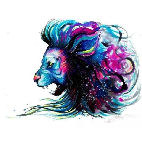 Unique Colorful Artistic Lion Diamonds Painting