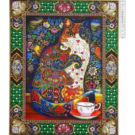 Colorful Puzzle Cat Diamond Painting Kit for Adults