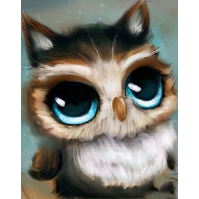 Cute Owl with Blue E...