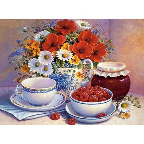 Berries &  Flowers Still Life Painting