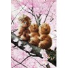 Cherry Tree & Cats Diamond Painting
