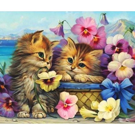 Colorful Flowers & Cats Painting Kit