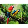 Parrots in Forest DIY Painting