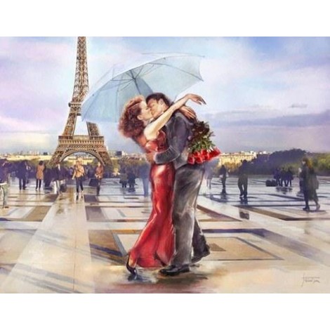 Eiffel Tower & Devoted Couple Painting Kit