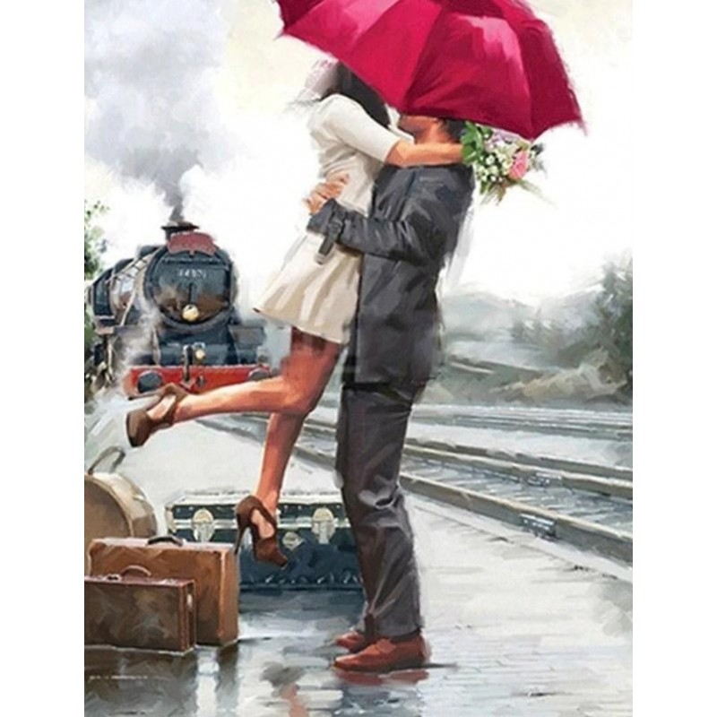 Romantic Couple on Train ...