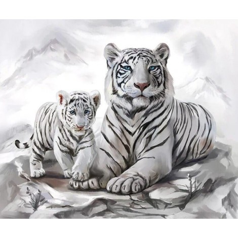 Little White Tiger with Mother