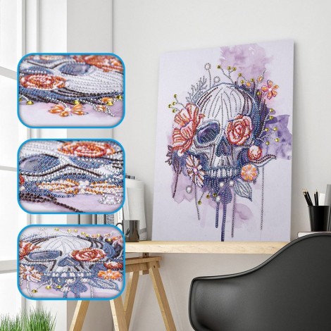 Flower Bone Skull - Special Diamond Painting