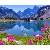 Beautiful Blue Water Lake & Mountains Diamond Art Kit