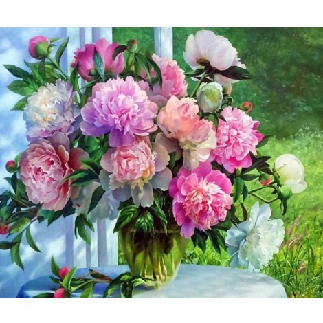 Beautiful Colorful Flowers in Glass Vase