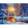 Nice Winter Snow Sunset Diamond Paint