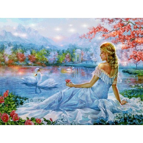 Gorgeous Princess and Pond Diamond Painting Kit