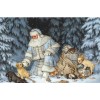 Santa Claus and Puppies on Snow Diamond Paint Kit