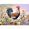 Colorful Cock & Beautiful Flowers Diamond Painting
