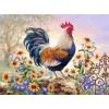 Colorful Cock & Beautiful Flowers Diamond Painting